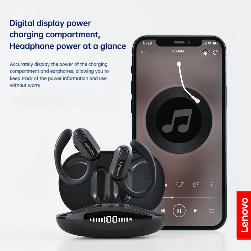 Lenovo XT80 | Auriculares Inalámbricos con Bluetooth 5.3, Sonido Estéreo Hi-Fi e Indicador LED de Batería