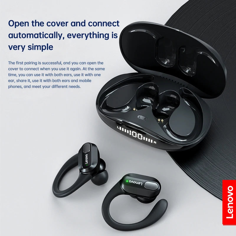 Lenovo XT80 | Auriculares Inalámbricos con Bluetooth 5.3, Sonido Estéreo Hi-Fi e Indicador LED de Batería