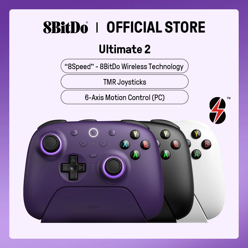 8BitDo Ultimate 2 | Mando Inalámbrico para PC y Android con Joysticks TMR