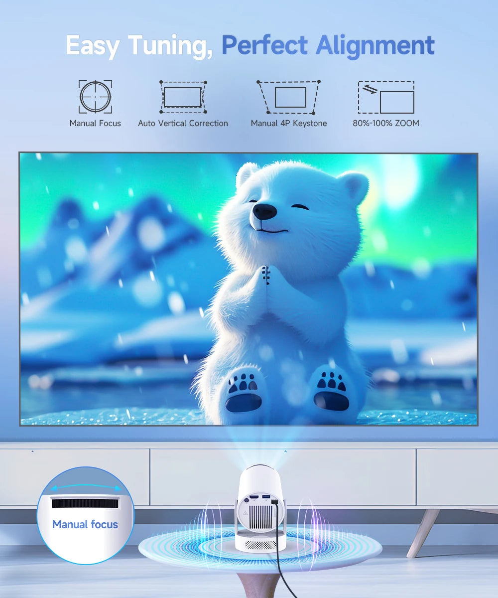 Proyector Portátil Magcubic HY300 Pro+ 8K con Android 14, Wi-Fi 6, Bluetooth 5.4 y Altavoz Hi-Fi de 5W