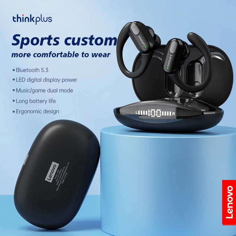 Lenovo XT80 | Auriculares Inalámbricos con Bluetooth 5.3, Sonido Estéreo Hi-Fi e Indicador LED de Batería