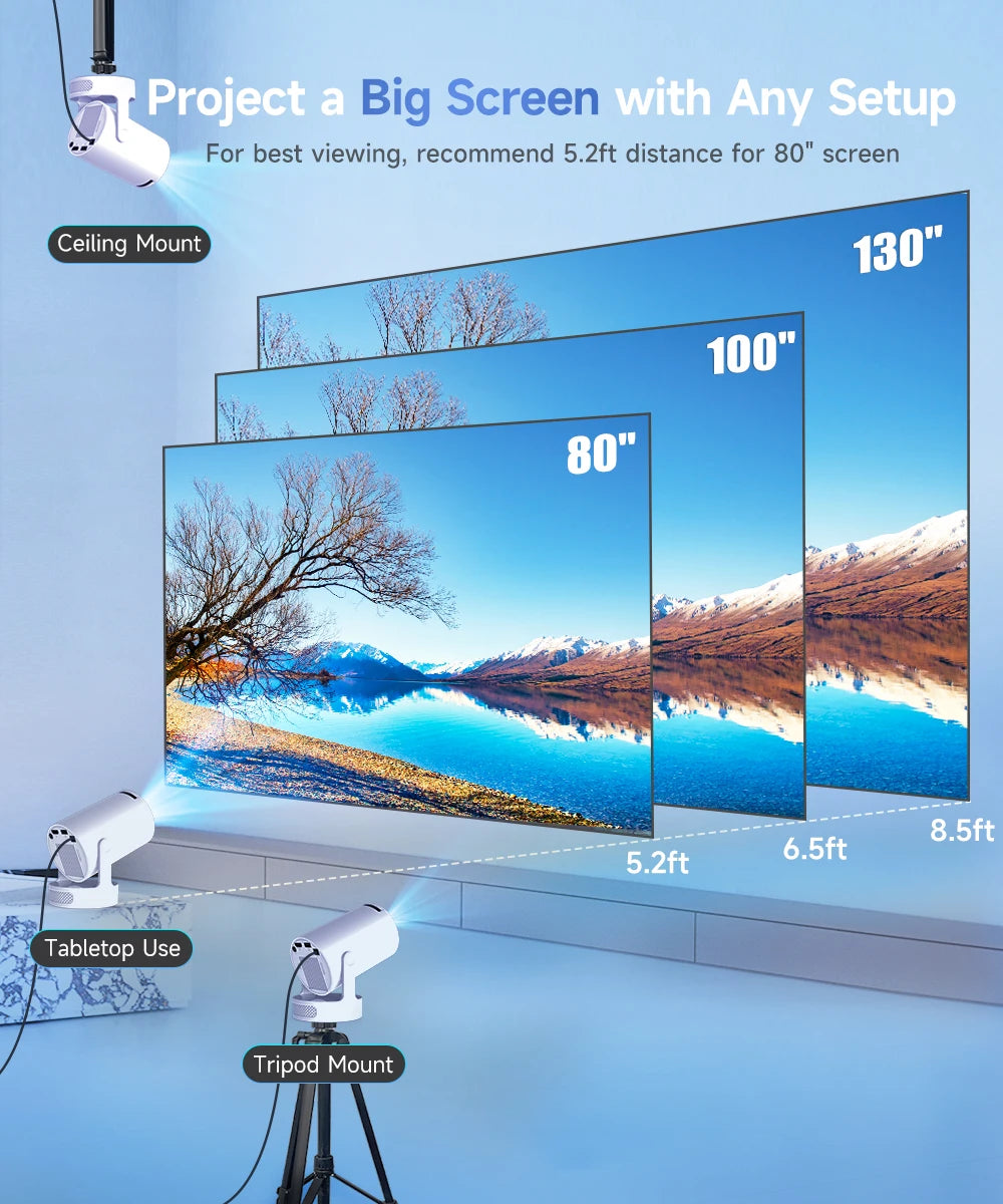 Proyector Portátil Magcubic HY300 Pro+ 8K con Android 14, Wi-Fi 6, Bluetooth 5.4 y Altavoz Hi-Fi de 5W