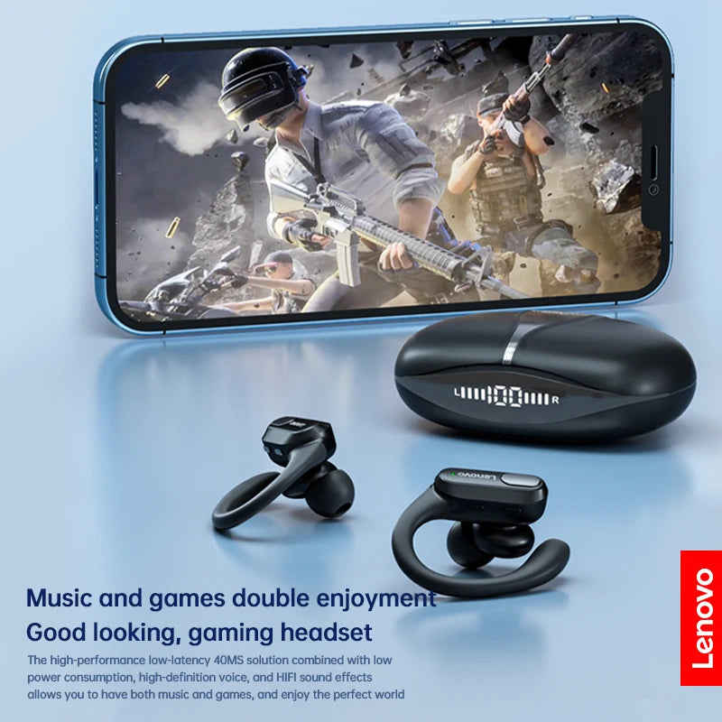 Lenovo XT80 | Auriculares Inalámbricos con Bluetooth 5.3, Sonido Estéreo Hi-Fi e Indicador LED de Batería
